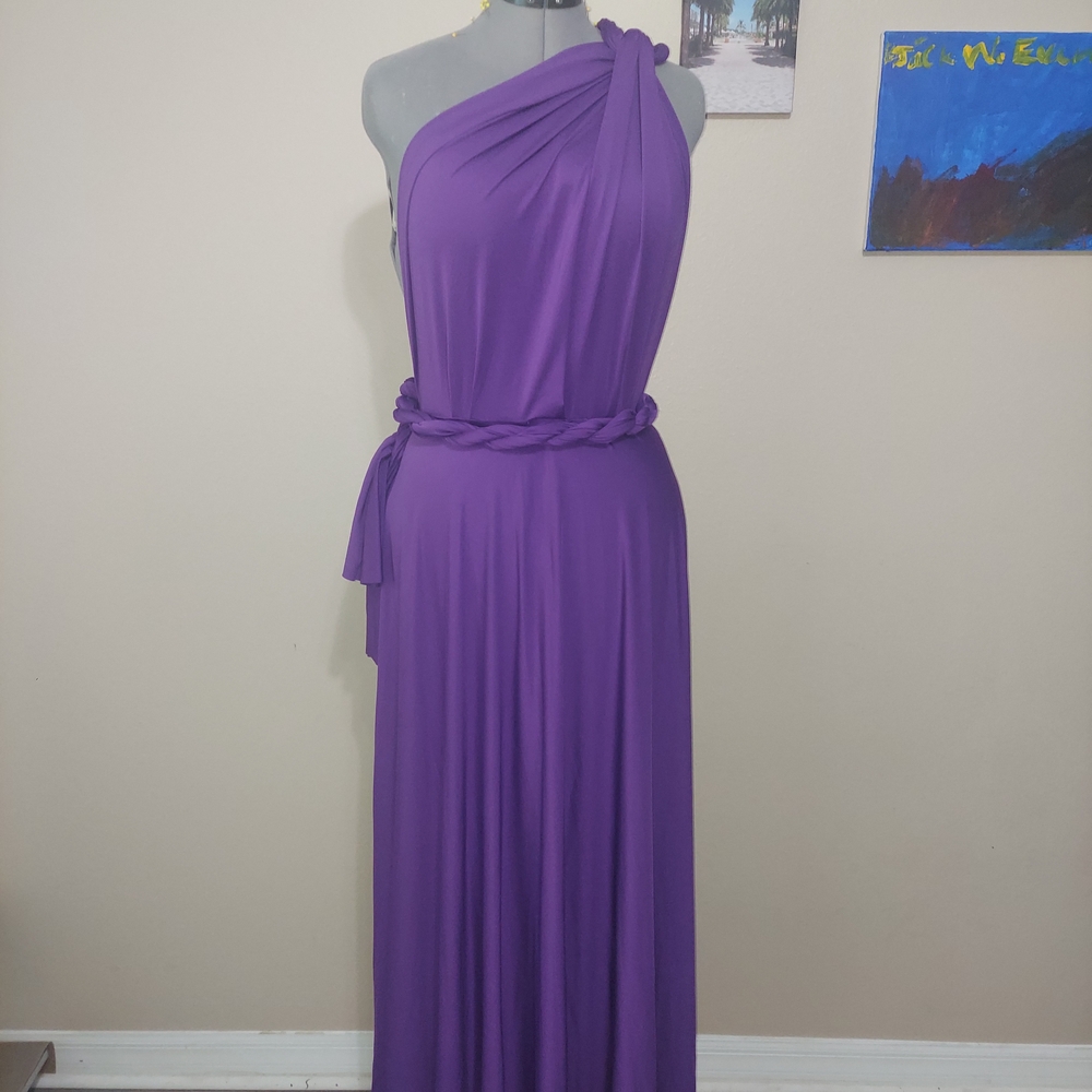 Elegant Purple One-Shoulder Dress